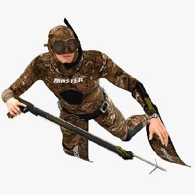 3D Scuba Spearfisher Animated HQ